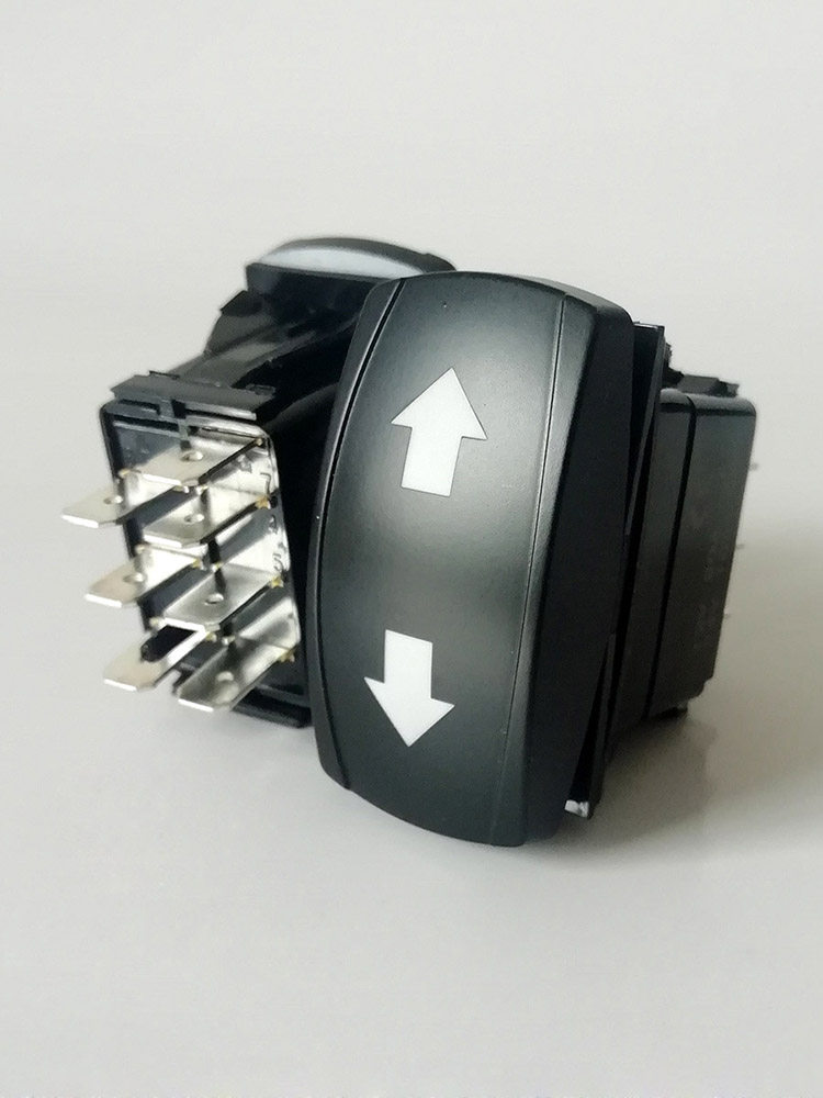 DIY 12V/24V Rocker Switch - Up/Down Arrow 3-Speed Self-Locking/Reset