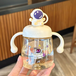 
003 Children's Milk Cup Direct Drinking Bottle 1-3 Years Old Baby Learning Drinking Cup Drinking Milk Straw Water Cup Learning Drinking Cup Kindergarten