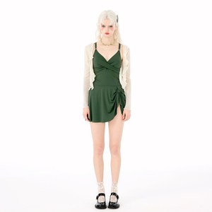 
Masked Cat, beautiful swimsuit for women, hot spring one-piece conservative sun protection cover-up for fat girls, flesh-covering swimsuit