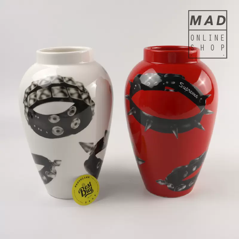 現貨Supreme 20FW Studded Collars Vase朋克項圈陶瓷花瓶裝飾- Taobao
