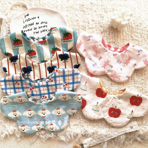 
Korean version of the same baby petal saliva towel, rotating and double-sided, usable newborn bib, pure cotton absorbent saliva bag