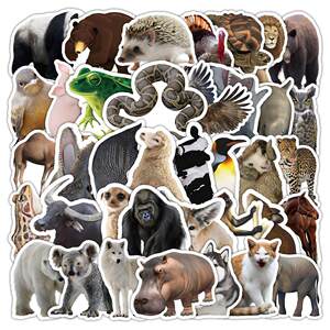
50 realistic animal elephant zebra monkey stickers suitcase notebook mobile phone case stickers can be waterproof decoration