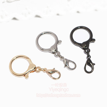 DIY accessories button lobster buckle double button small fur ball hanging button doll metal buckle bag hanging accessories hanging button