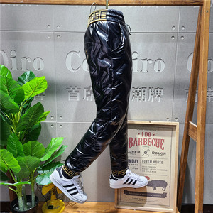 Men's winter down cotton pants shiny noodles, windproof windproof, waterproof, warm trousers running legs, takeaway, cold beam pants
