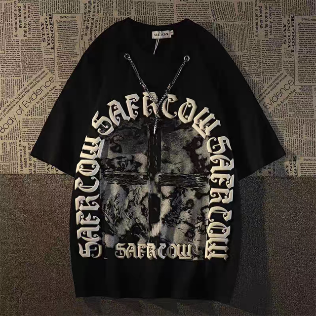 Guo Chaofeng Qiu Gao Street Dark Hip -Hop Printing Bring Necklace Long ...
