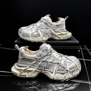 
Paris dad shoes for men 2026 spring new style strap design fashion trendy men's shoes thick sole casual sports shoes