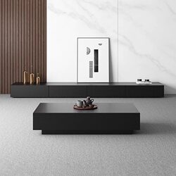 Tv Cabinet for Living Room, Floor-Standing, Black, Modern Minimalist Style, Suitable for Small Apartments, Coffee Table and Tv Cabinet Combination, Floor Cabinet