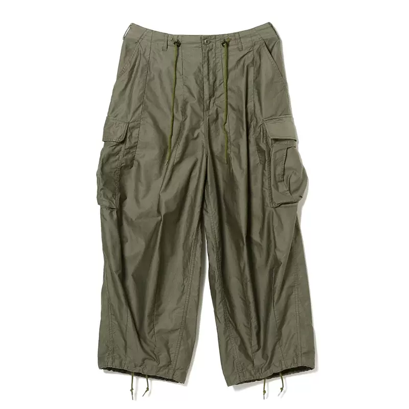 NEEDLES H.D. PANT BDU 日本制全棉宽松大口袋抽绳军事长裤阔腿裤-Taobao