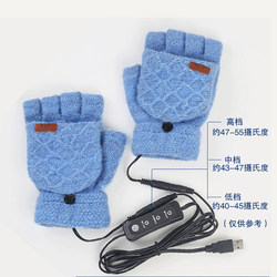 Heating Hand Warmer USB Rechargeable Hand Warmer Gloves Office Hand Warmer Gadget Heated Plush Half-Finger for Using Computer and Writing
