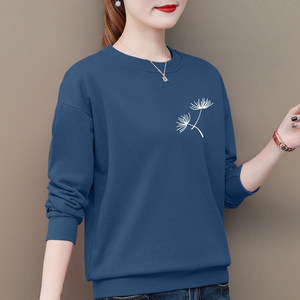 Sweatshirts for women in spring and autumn, thin tops, middle-aged mothers' clothing, casual and versatile autumn clothing, women's long-sleeved T-shirts