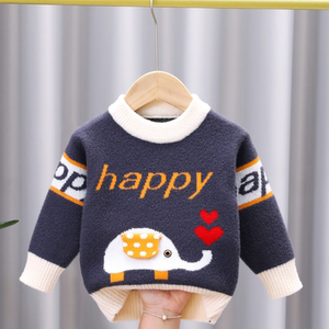 
Boys sweater new fashionable pullover children's baby boy autumn and winter sweater boy thickened winter mink