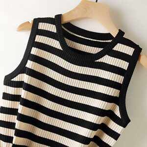 
Round neck loose striped camisole 2026 new Korean version summer versatile casual style women's sleeveless top trendy