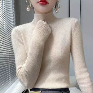 
Half turtleneck bottoming shirt for women with autumn and winter long-sleeved sweater for women
