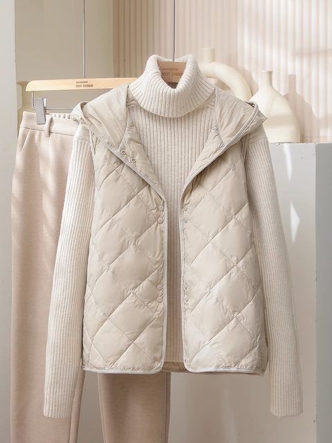 Clearance special price ~ Spring and autumn, light thin, diamond down cotton cotton vest female short hooded hooded cotton jacket inner bile winter