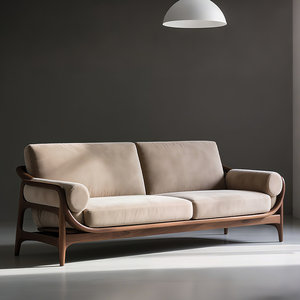 
New Chinese style black walnut solid wood sofa 2026 new style living room office reception high-end straight fabric sofa