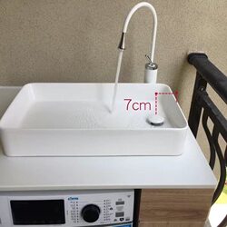 Countertop Basin Left and Right Side Drain Side Drain Washing Machine Balcony Partial Mouth Ceramic Black Rectangular Wash Basin