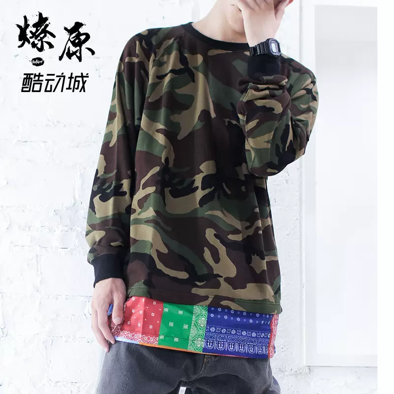 SOPHNET FAKE LAYERD CREW NECK SWEAT 18AW 拼接毛衣假两件-Taobao