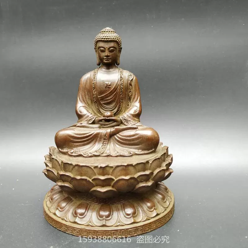 古玩古董收藏合金銅仿紫銅釋迦牟尼佛佛像復古包漿家居人物像擺件- Taobao