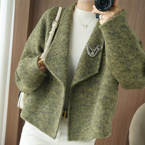 
High-end double-sided wool coat women's coat windbreaker wool autumn and winter high-end woolen short style petite