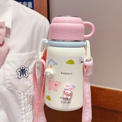 Japanese Insulated Cup for Girls, High Aesthetic Value, 316 Stainless Steel, New Style Water Bottle, Cute Portable Water Cup for Male and Female Students