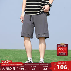 Tangshi 2025 summer new casual shorts men's overalls loose gray fashionable thin sports five-point medium pants