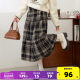 Tang Shi skirt for women 2024 autumn and winter new high-waisted slim plaid long skirt versatile wool thick cake skirt qz
