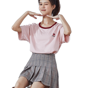 [100 yuan 3 pieces] Tang Lion's summer new half -sleeved top women's Korean version of the loose and versatile casual tide striped clothes