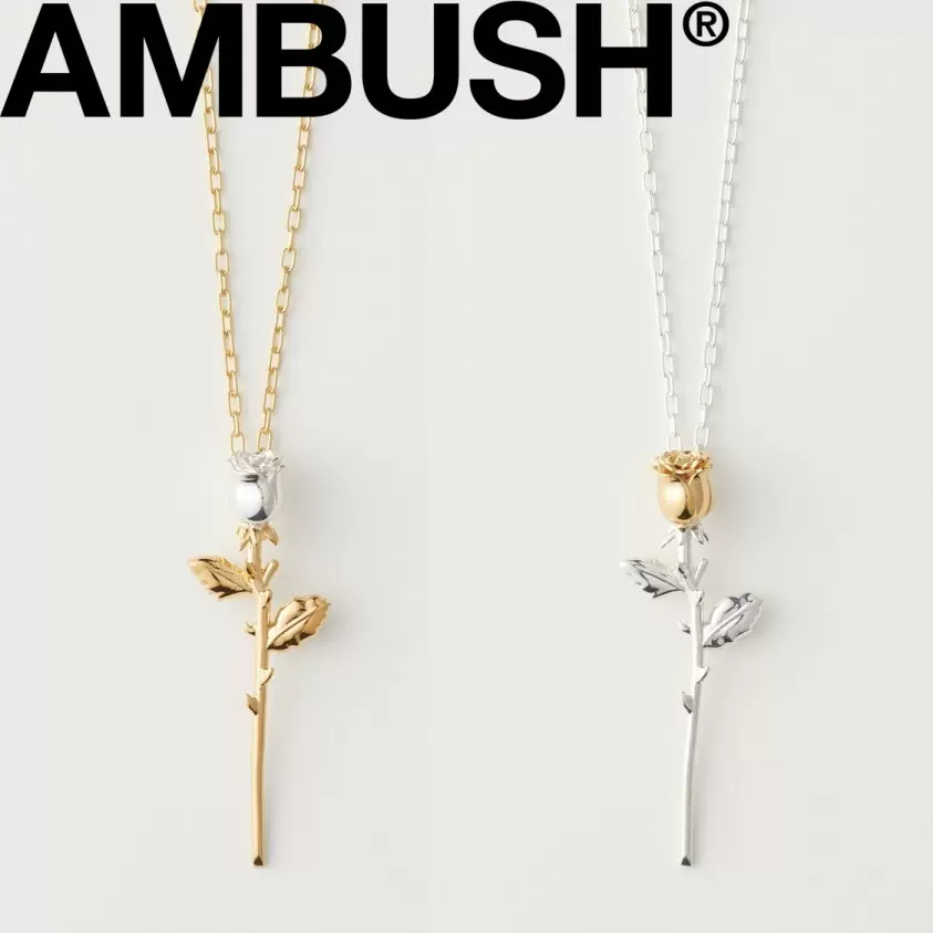 AMBUSH Rose Charm Necklace+mu-8.com