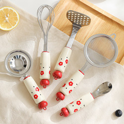 Baby Food Tools Set: Colander, Baby Food Masher, Egg Yolk and White Separator, Strainer, Flour Sieve, Stainless Steel