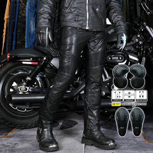 
VOLERO motorcycle riding pants, men and women knight motorcycle slim leather pants, casual retro anti-fall windproof leather pants