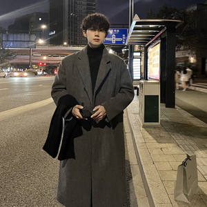 
[Boutique] New model launched 2026 spring Korean style lock cotton over-the-knee mid-length woolen coat for teenagers