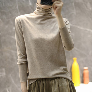 [Off-season clearance] Autumn and winter cardigan women pile-collar short pullover sweater turtleneck slim base knit sweater sweater
