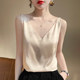 French silk suspender for women with loose butterfly white acetate broadband vest outside wearing satin V-neck top summer
