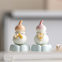 Jingdezhen Internet-Famous Crystal Gourd-Style Ceramic Tea Pet Ornament from Tao Yang New Village, Cute Ceramic Decoration, Gift for Girls