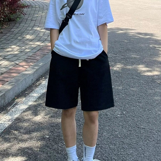 
Summer minimalist style high-quality solid color five-point pants for men and women, trendy large size 300*0.5kg casual slimming sports pants