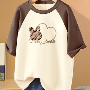 
Fat mm large size 300Jin [Jin equals 0.5kg] T-shirt women's short sleeves