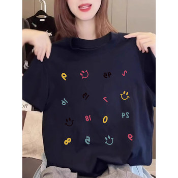 
Fat MM slim casual T-shirt short-sleeved women