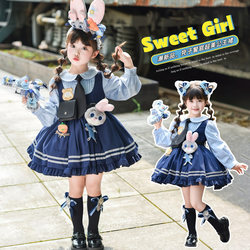 Judy Rabbit Officer Costume for Girls, Zootopia Outfit, Cosplay Little Girl Princess Dress, Spring Style