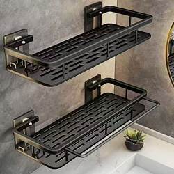 No-Drill Bathroom Shelf, Bathroom Rack, Toilet Washbasin Supplies, Restroom Wall-Mounted Storage Rack