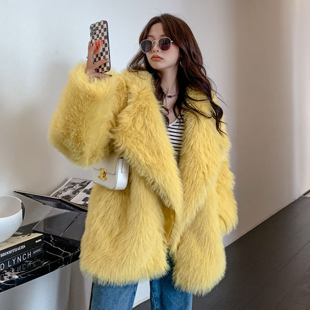 This year's popular fur coat women's loose suit collar Internet ...