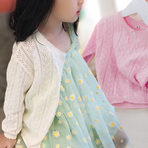 Children's air -conditioned shirt spring and summer thin top male baby baby knitted cardigan sunscreen clothes
