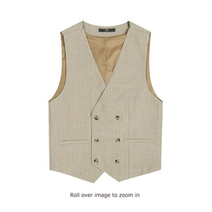 
Dark pattern British striped double-breasted vest men's casual business slim retro vest men's suit vest
