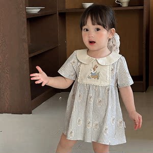 
Girls dress summer new thin princess dress baby girl short-sleeved doll collar dress type a