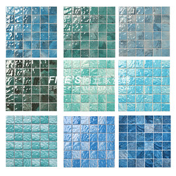 Internet Celebrity B&B Swimming Pool Water Ripple Ceramic Mosaic Tiles Concave and Convex Surface House Pool Fish Pond Non-Slip Floor Tiles
