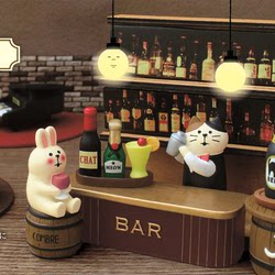 Zakka Bar Japanese Cat ins Bartender Rabbit Decoration Miniature Figurine Desktop Photo Prop