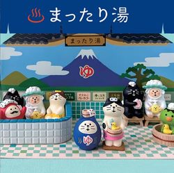 Three-Haired Cat Bathhouse Japanese-Style Bath ins Creative Trendy Miniature Gift Zakka Home Decor Small Ornaments
