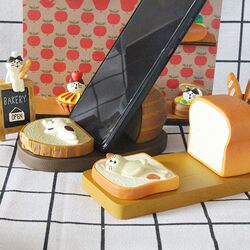Japanese Zakka Three-Haired Cat Bread Phone Stand Tablet iPad Stand ins Desktop Ornament