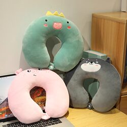 Memory U-Shaped Pillow Cartoon Neck Pillow Airplane Travel Headrest Portable Car Use Student Cervical Pillow Cushion