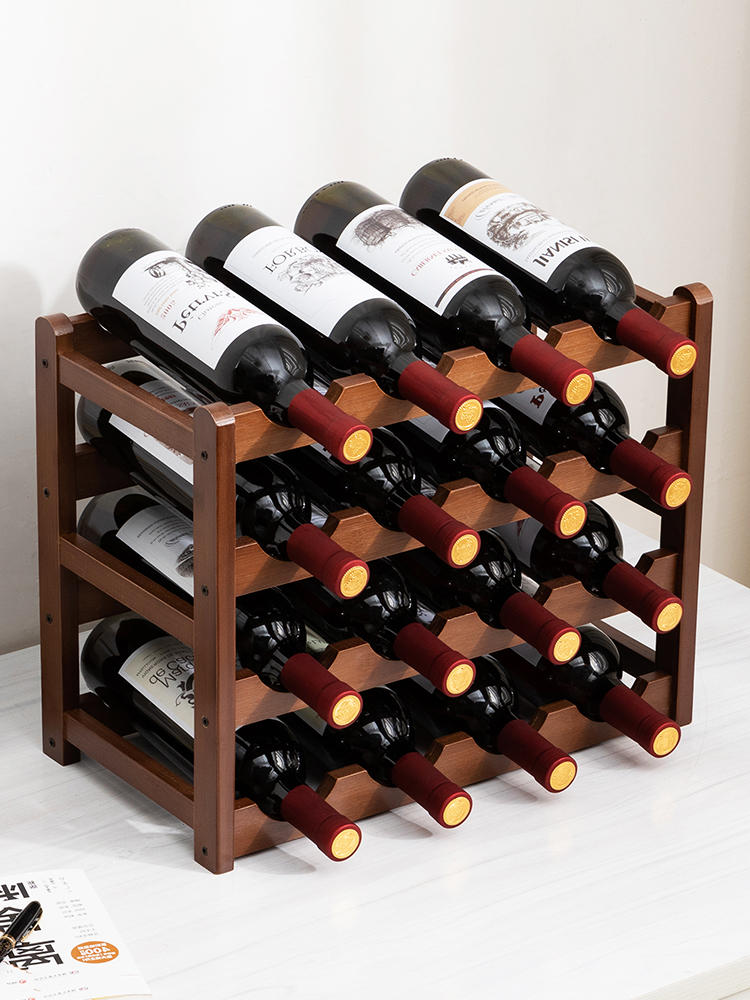 酒架置物架葡萄酒架酒格收纳放酒瓶展示架实木红酒架摆件架子家用