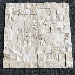 Stone Mosaic Natural Marble Travertine Faceted Cultural Stone Tv Background Wall Tiles Entrance Bar Flower Bed